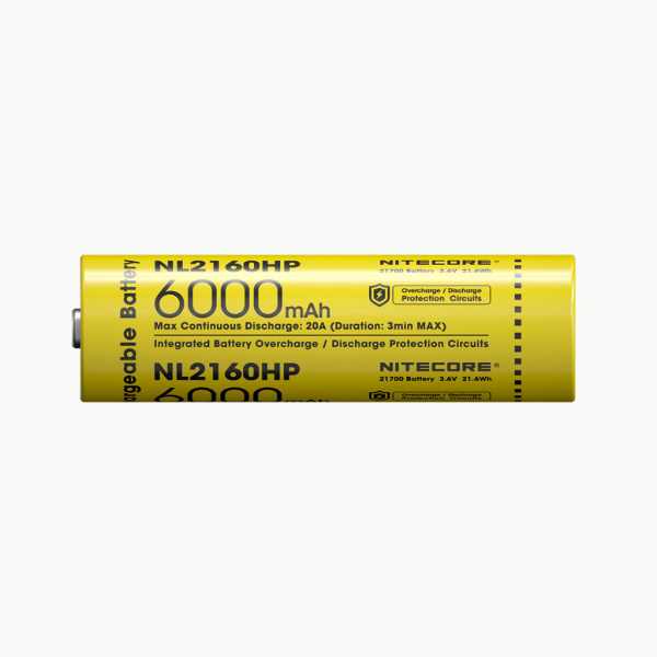 Аккумулятор NiteCore NL2160HP 21700 20A (Li-Ion 6000mAh*3.6V=21,6Wh)